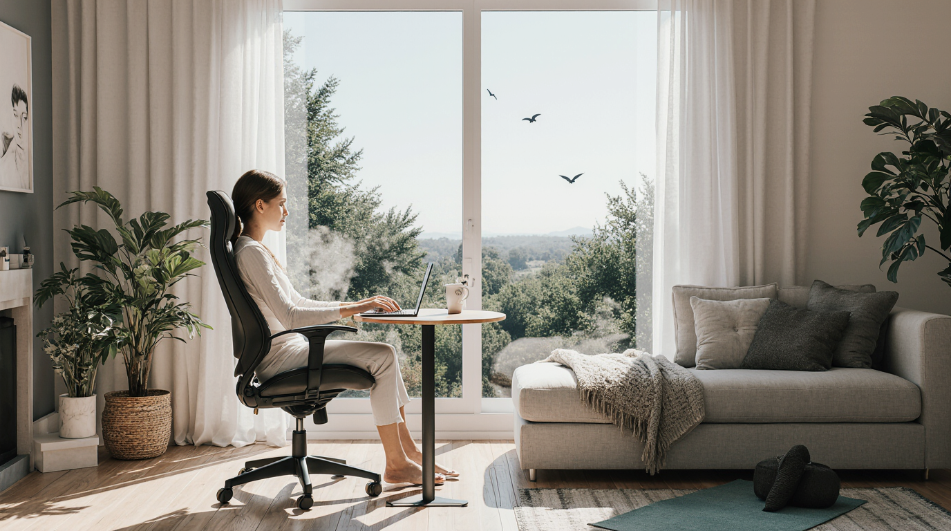 Trabalho com Equilíbrio entre Trabalho Remoto e Saúde Emocional